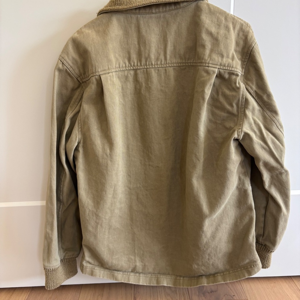 Five Four Beige Jacket Button Up Pockets Khaki 10… - image 2